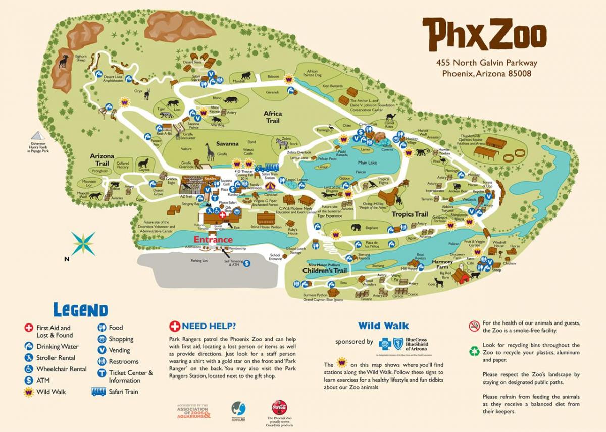 mappa di Phoenix Zoo