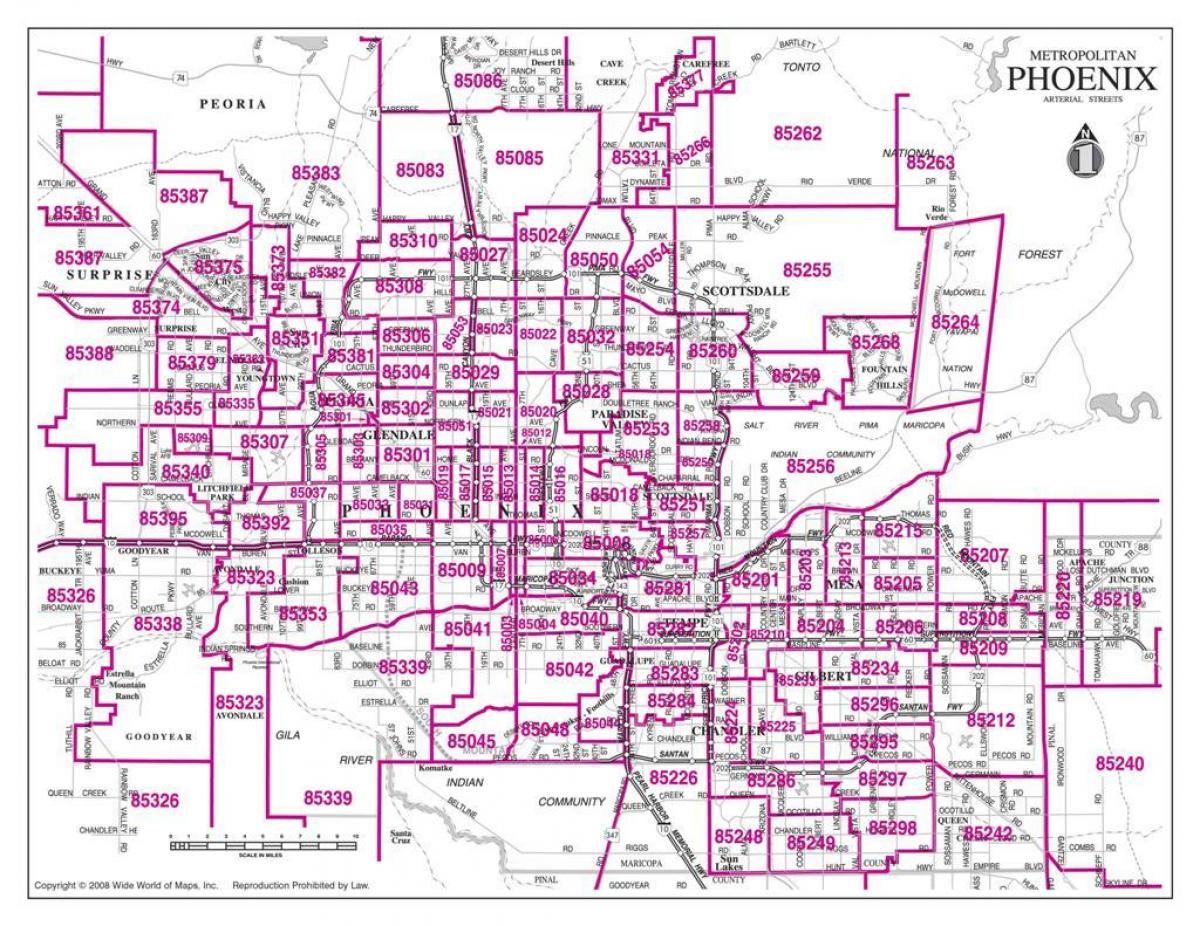 città di Phoenix c.a.p. mappa