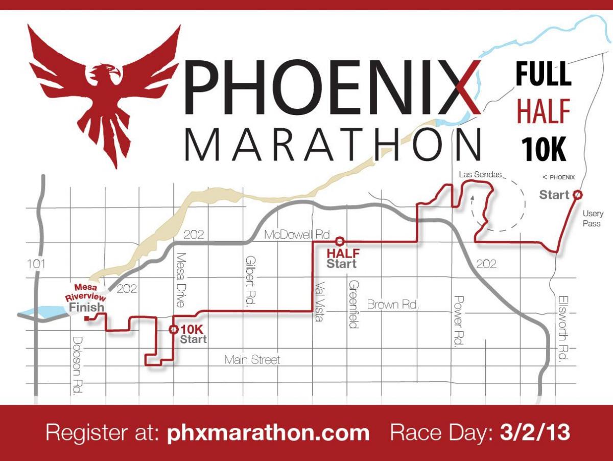 mappa di Phoenix maraton