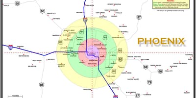 Mappa della zona di Phoenix