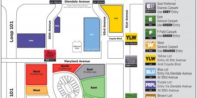 Parcheggio mappa university of Phoenix stadium